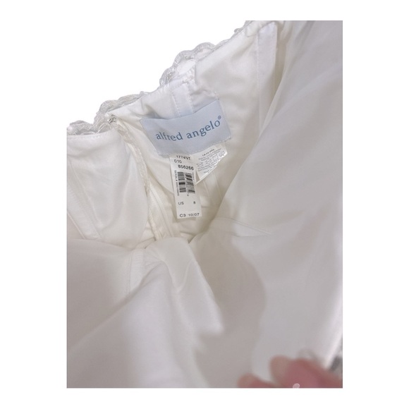 ALFRED ANGELO COLLECTION - 1774NT LACE ON NET GOWN WEDDING DRESS size 8 NWT - Picture 12 of 16